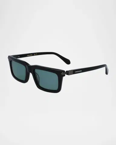 Ferragamo Men's Prisma Modified Acetate Rectangle Sunglasses, 53mm | Thumbnail 3 Ferragamo Men's Prisma Modified Acetate Rectangle Sunglasses, 53mm | Thumbnail 3