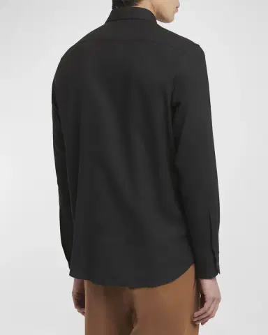 Zegna Men's Cashco Cashmere-Cotton Sport Shirt | Thumbnail 3 Zegna Men's Cashco Cashmere-Cotton Sport Shirt | Thumbnail 3