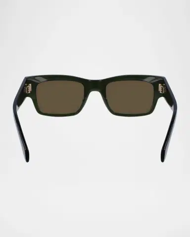 Ferragamo Men's Rivets Acetate Rectangle Sunglasses, 53mm | Thumbnail 5 Ferragamo Men's Rivets Acetate Rectangle Sunglasses, 53mm | Thumbnail 5