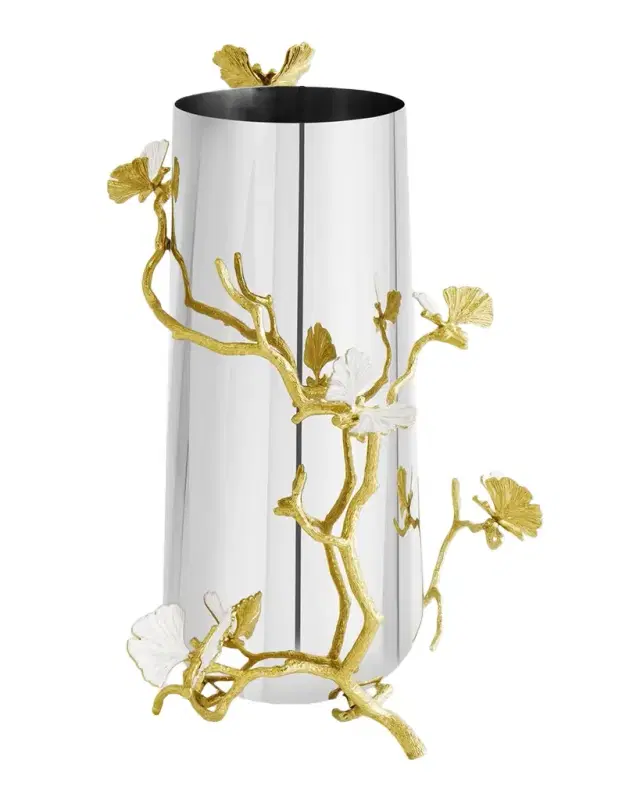 Michael Aram Butterfly Ginkgo White & Gold Large Vase