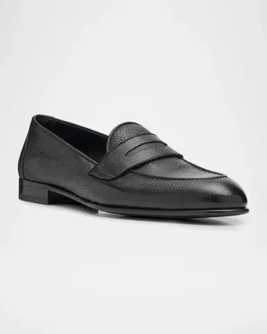 Brioni Men 's Appia Deerskin Penny Loafers | Thumbnail 3