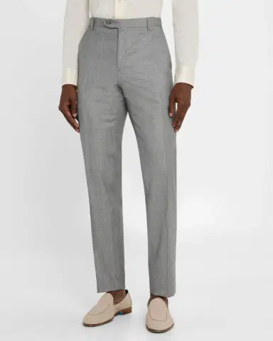 Brioni Men 's Wool Sharkskin Pants | Thumbnail 4
