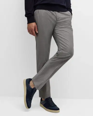 Brioni Men 's Wool Sharkskin Pants | Thumbnail 6