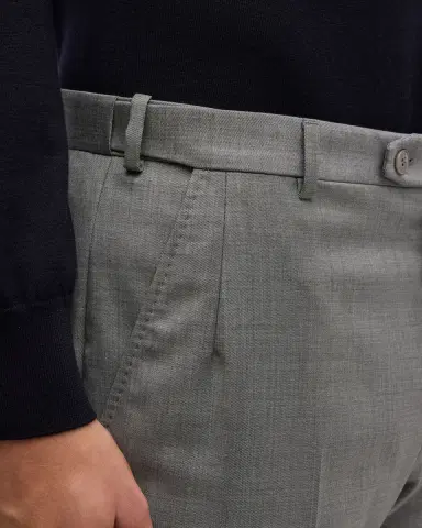 Brioni Men 's Wool Sharkskin Pants | Thumbnail 7