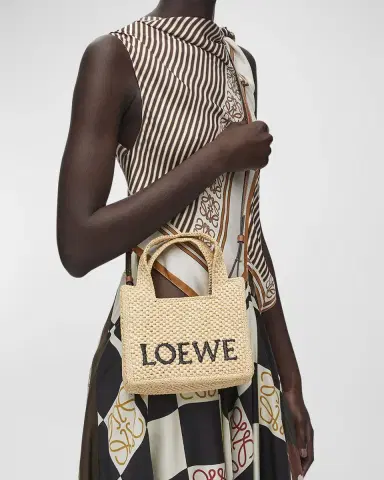 Loewe x Paula's Ibiza Font Logo Mini Tote Bag in Raffia | Thumbnail 2 Loewe x Paula's Ibiza Font Logo Mini Tote Bag in Raffia | Thumbnail 2