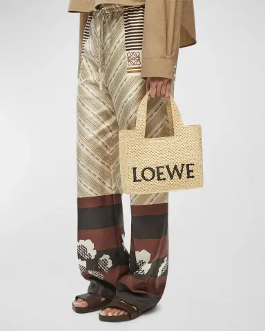 Loewe x Paula's Ibiza Font Logo Mini Tote Bag in Raffia | Thumbnail 4 Loewe x Paula's Ibiza Font Logo Mini Tote Bag in Raffia | Thumbnail 4