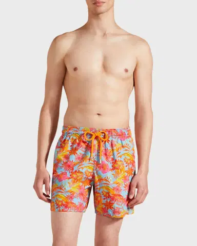 Vilebrequin Men's Tahiti Flower-Print Swim Shorts | Thumbnail 3 Vilebrequin Men's Tahiti Flower-Print Swim Shorts | Thumbnail 3