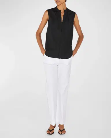 Callas Milano Olympia Sleeveless Cotton Poplin Blouse | Thumbnail 2