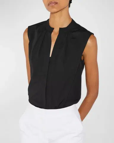 Callas Milano Olympia Sleeveless Cotton Poplin Blouse | Thumbnail 3