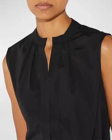 Callas Milano Olympia Sleeveless Cotton Poplin Blouse | Thumbnail 5