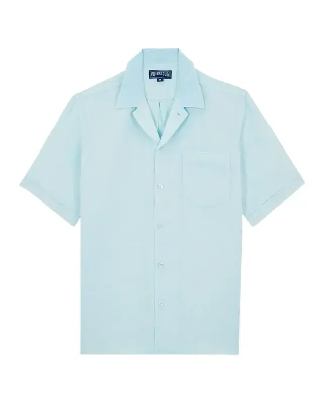Men 's Linen Pocket Camp Shirt