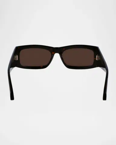 Ferragamo Men's Classic Logo Acetate Rectangle Sunglasses, 57mm | Thumbnail 5