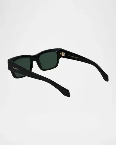 Ferragamo Men's Rivets Acetate Rectangle Sunglasses, 53mm | Thumbnail 2 Ferragamo Men's Rivets Acetate Rectangle Sunglasses, 53mm | Thumbnail 2