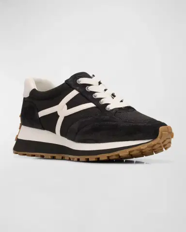 Veronica Beard Valentina Mixed Leather Retro Sneakers | Thumbnail 3
