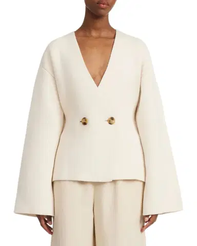 By Malene Birger Tinley Ribbed Double-Breasted Sweater | Thumbnail 1 By Malene Birger Tinley Ribbed Double-Breasted Sweater | Thumbnail 1