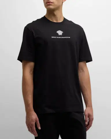 Versace Men 's Medusa Embroidered T-Shirt | Thumbnail 4