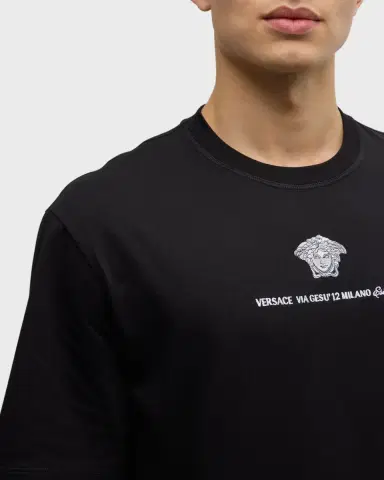 Versace Men 's Medusa Embroidered T-Shirt | Thumbnail 5