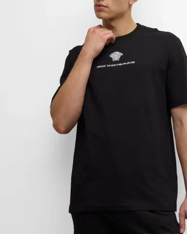 Versace Men 's Medusa Embroidered T-Shirt | Thumbnail 6