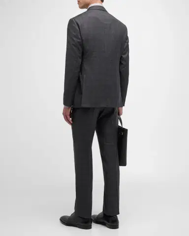 Giorgio Armani Men's Brushed Wool Plaid Classic Fit Suit | Thumbnail 3