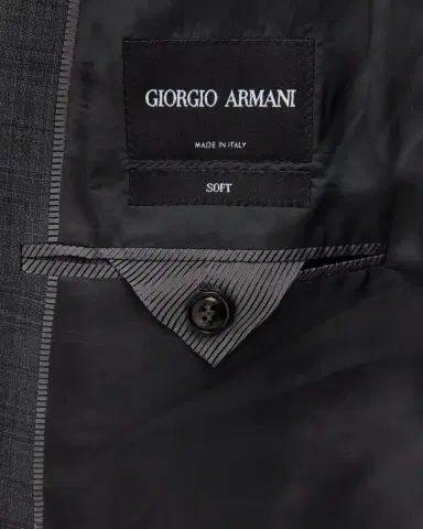 Giorgio Armani Men's Brushed Wool Plaid Classic Fit Suit | Thumbnail 7