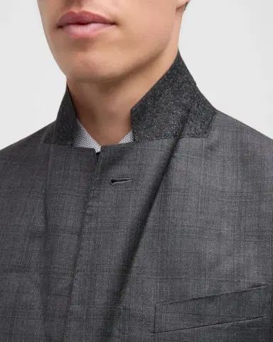 Giorgio Armani Men's Brushed Wool Plaid Classic Fit Suit | Thumbnail 8