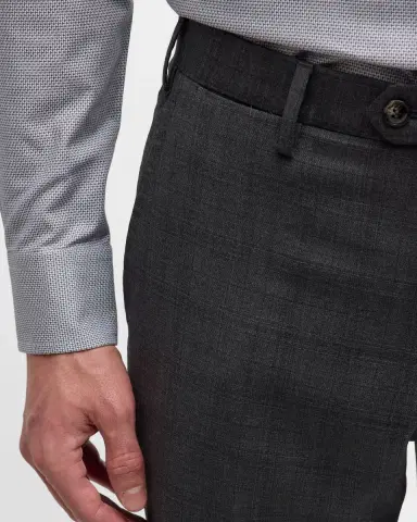 Giorgio Armani Men's Brushed Wool Plaid Classic Fit Suit | Thumbnail 10