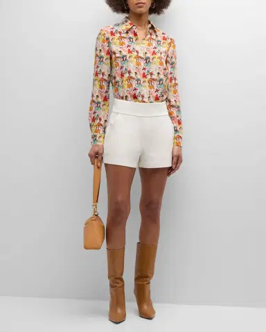 ALICE + OLIVIA Donald High-Waist Shorts | Thumbnail 3