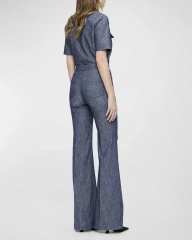 CALLAS MILANO Vesper Button-Down Stretch Denim Shirt | Thumbnail 3