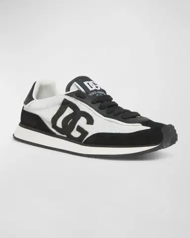 Dolce & Gabbana Mixed-Material DG Cushion Sneakers | Thumbnail 2 Dolce & Gabbana Mixed-Material DG Cushion Sneakers | Thumbnail 2