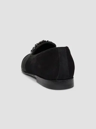 Manolo Blahnik Men's Carlton Crystal-Buckle Loafers - Black Suede - Size 8.5 | Thumbnail 3 Manolo Blahnik Men's Carlton Crystal-Buckle Loafers - Black Suede - Size 8.5 | Thumbnail 3
