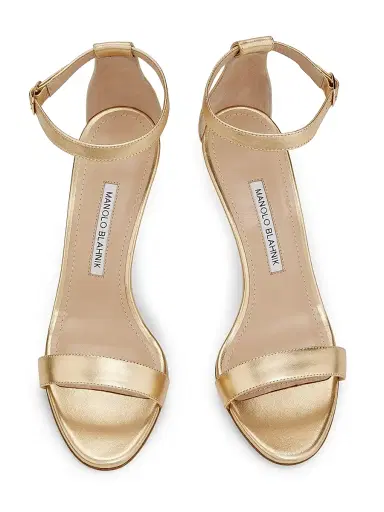Manolo Blahnik Women's Chaos Metallic Leather Sandals - Gold - Size 7.5 | Thumbnail 4 Manolo Blahnik Women's Chaos Metallic Leather Sandals - Gold - Size 7.5 | Thumbnail 4