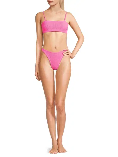Hunza G Women's Gigi Knitted Bikini - Bubblegum | Thumbnail 2