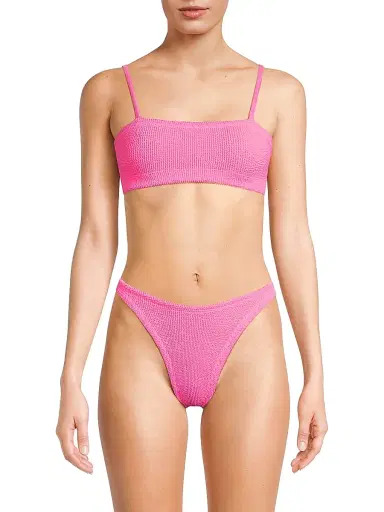 Hunza G Women's Gigi Knitted Bikini - Bubblegum | Thumbnail 3