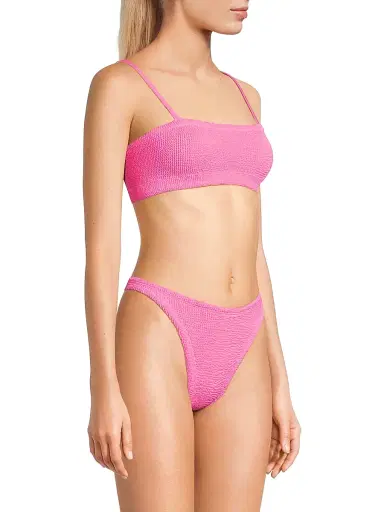 Hunza G Women's Gigi Knitted Bikini - Bubblegum | Thumbnail 4