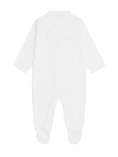 Marie-Chantal Baby's Pointelle Angel Wing Footie - White - Size 12 Months | Thumbnail 1 Marie-Chantal Baby's Pointelle Angel Wing Footie - White - Size 12 Months | Thumbnail 1