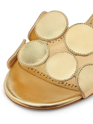 Manolo Blahnik Women's Haribal Leather Sandals - Gold - Size 7 | Thumbnail 5