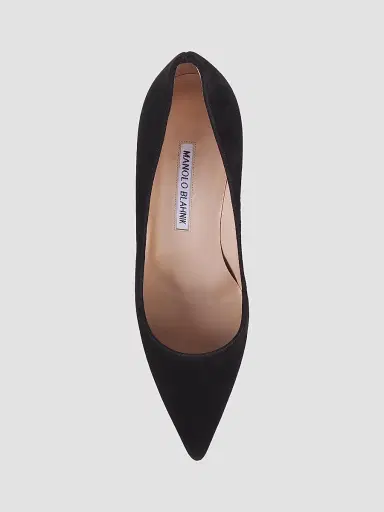 Manolo Blahnik Women's BB 90MM Suede Pumps - Black - Size 7 | Thumbnail 5