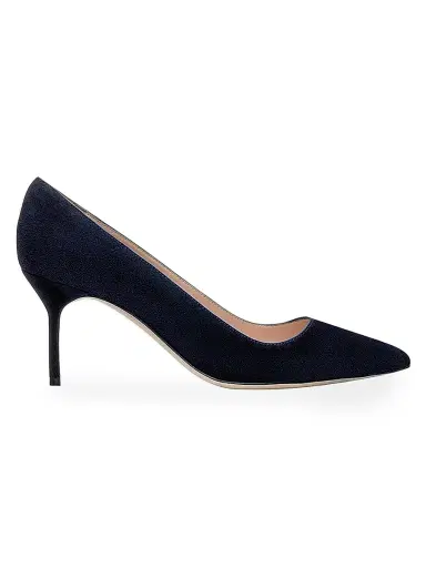 Manolo Blahnik Women's BB 70MM Suede Point Toe Pumps | Thumbnail 1 Manolo Blahnik Women's BB 70MM Suede Point Toe Pumps | Thumbnail 1