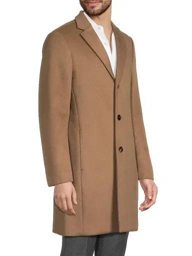 Reiss Men's Gable Wool-Blend Topcoat - Light Brown - Size XXL | Thumbnail 4 Reiss Men's Gable Wool-Blend Topcoat - Light Brown - Size XXL | Thumbnail 4