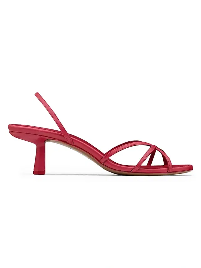 NEOUS Women's Nostalgic Modernism Ibor 55MM Leather Slingback Sandals - Ruby - Size 10