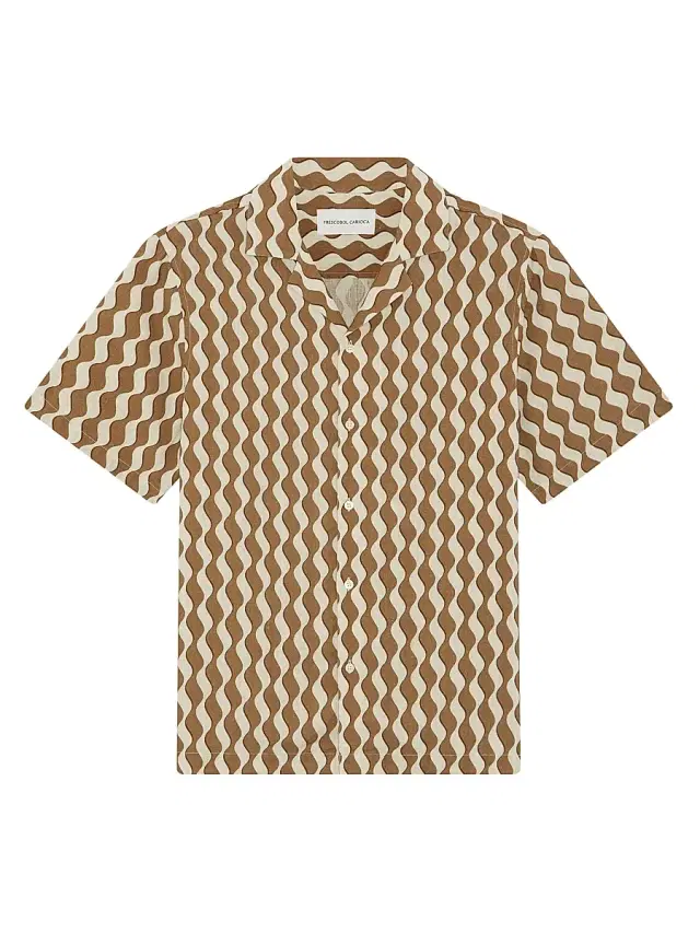 Men's Roberto Listra Print Linen Shirt - Brown