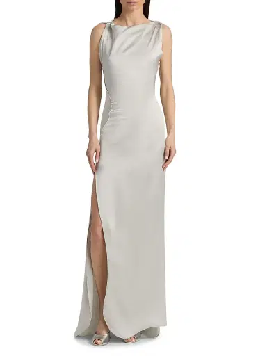 Victoria Beckham Women's Satin Cord Split Side Gown - Magnesium | Thumbnail 3