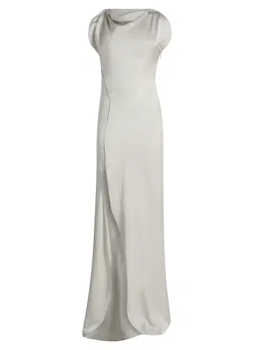 Victoria Beckham Women's Satin Cord Split Side Gown - Magnesium | Thumbnail 1