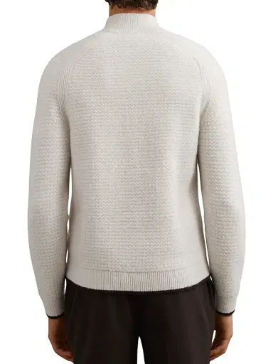 Reiss Men's Stockdale Half-Zip Sweater - Winter White - Size XXL | Thumbnail 3 Reiss Men's Stockdale Half-Zip Sweater - Winter White - Size XXL | Thumbnail 3