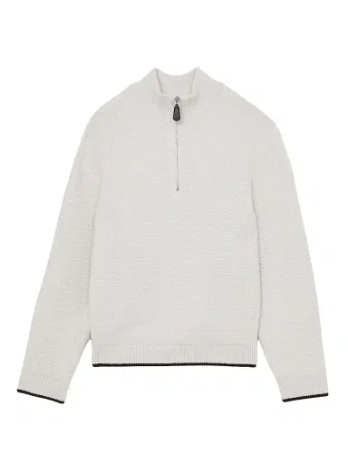 Reiss Men's Stockdale Half-Zip Sweater - Winter White - Size XXL | Thumbnail 1 Reiss Men's Stockdale Half-Zip Sweater - Winter White - Size XXL | Thumbnail 1