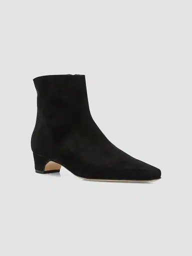 Manolo Blahnik Women's Tolarc 30MM Suede Ankle Boots - Black | Thumbnail 3