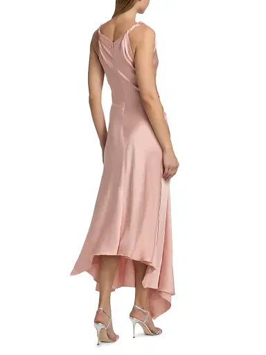 Victoria Beckham Women's Posy Draped Satin Midi-Dress - Dusty Pink | Thumbnail 5