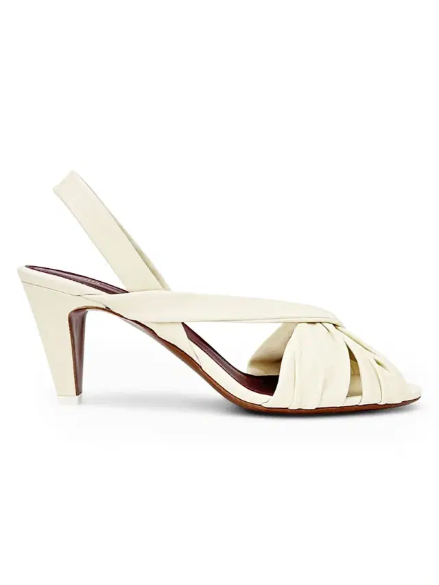 Neous Women's Naos 65MM Leather Slingback Sandals - Cream