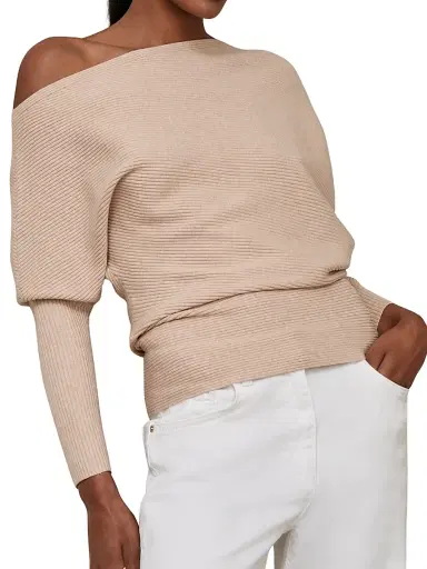 Reiss Women's Lorna Off-the-Shoulder Sweater | Thumbnail 2