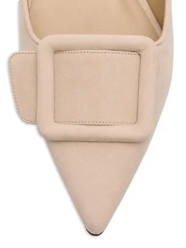 Manolo Blahnik Women's Maysale Suede Flats - Nude - Size 5.5 | Thumbnail 6